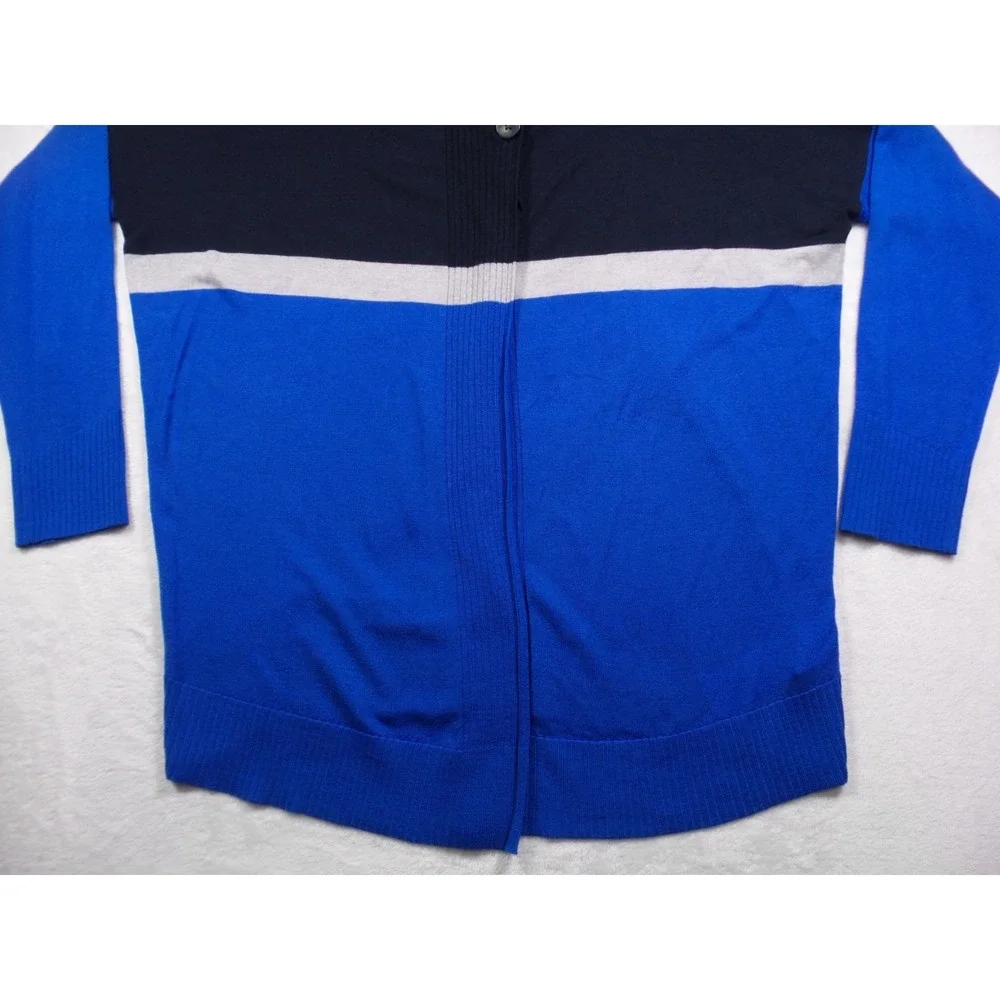 Pendleton Sweater Womens Size Large Blue Cardigan Single Button 100% Merino Wool